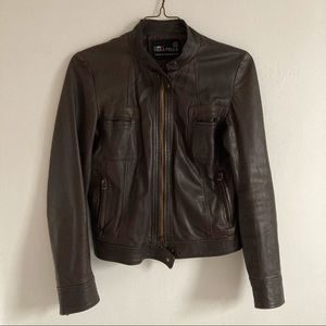 Italian brown leather jacket